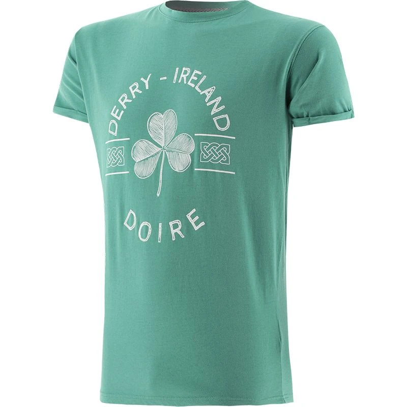 Trad Craft Men's Doire Ireland T-Shirt Ocean Green 3 Trad Craft Men's Doire Ireland T-Shirt Ocean Green