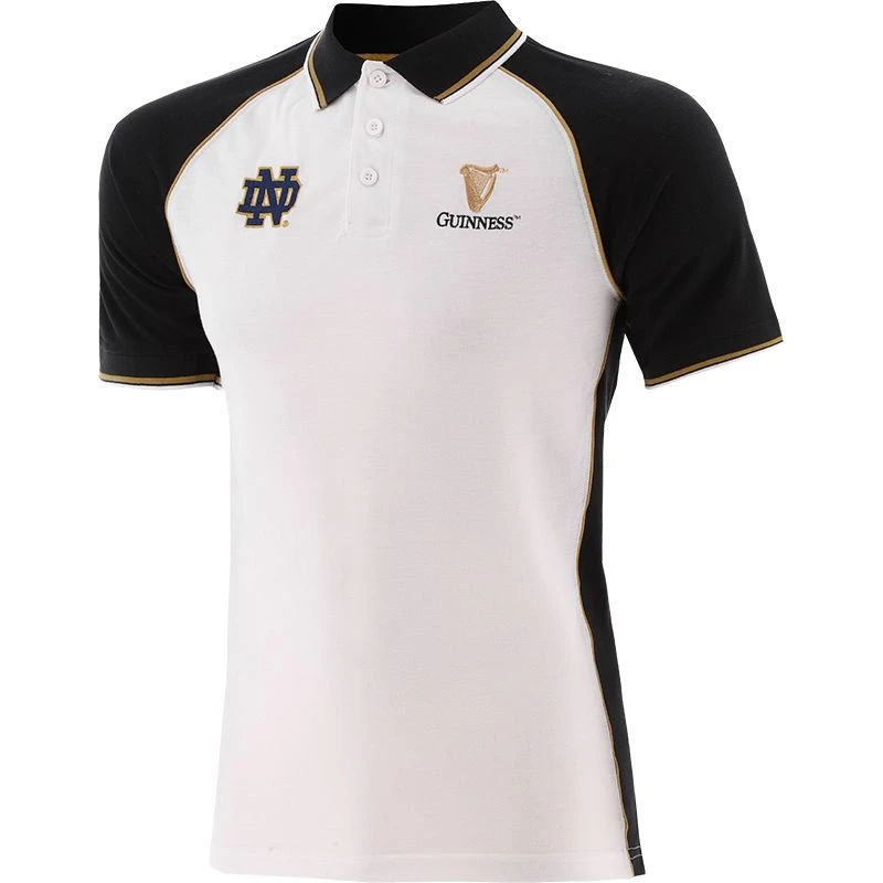 Guinness Men's Notre Dame Polo Shirt Black / White 3 Guinness Men's Notre Dame Polo Shirt Black / White