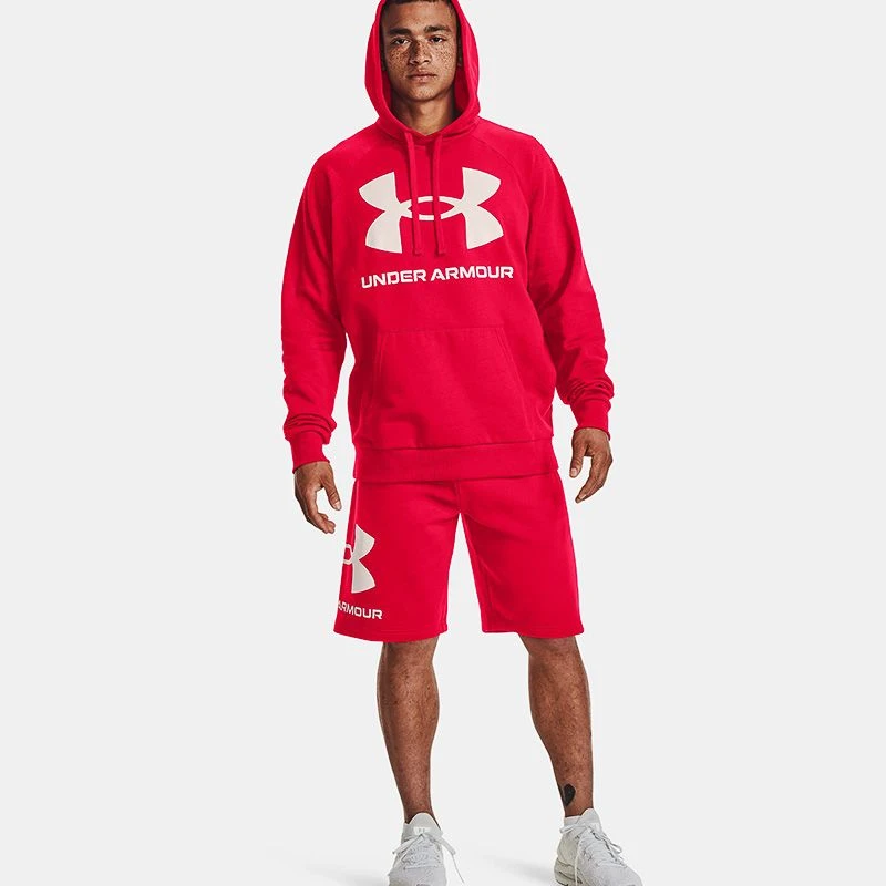 Under Armour Men's Rival Fleece Big Logo Hoodie Red / Onyx White 7 Under Armour Men's Rival Fleece Big Logo Hoodie Red / Onyx White - Image 5