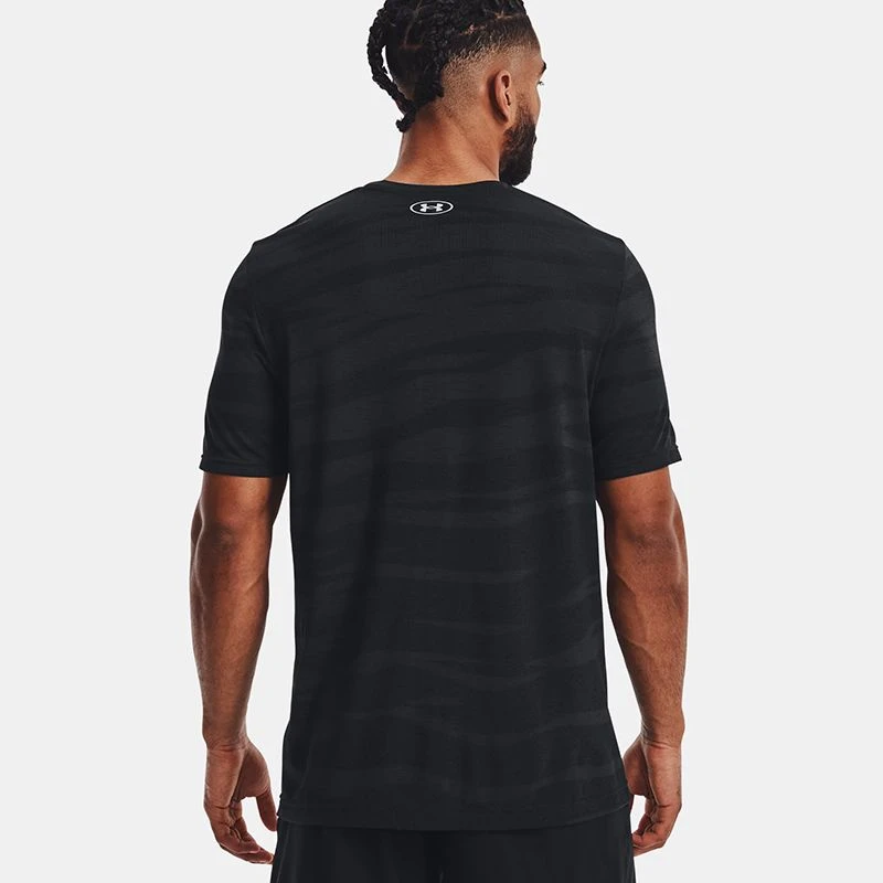 Under Armour Men's Seamless Wave Short Sleeve T-Shirt Black / Mod Grey 4 Under Armour Men's Seamless Wave Short Sleeve T-Shirt Black / Mod Grey - Image 2