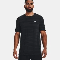 Under Armour Men's Seamless Wave Short Sleeve T-Shirt Black / Mod Grey
